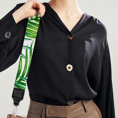 Exotic Tropical Leaf Pattern Print Bag Strap