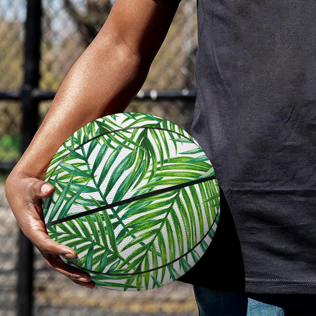 Exotic Tropical Leaf Pattern Print Basketball