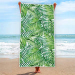 Exotic Tropical Leaf Pattern Print Beach Towel