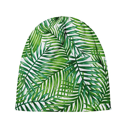 Exotic Tropical Leaf Pattern Print Beanie