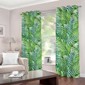 Exotic Tropical Leaf Pattern Print Dimout Grommet Curtains