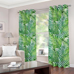 Exotic Tropical Leaf Pattern Print Blackout Grommet Curtains