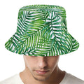 Exotic Tropical Leaf Pattern Print Bucket Hat