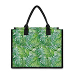 Exotic Tropical Leaf Pattern Print Canvas Tote Bag