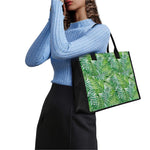 Exotic Tropical Leaf Pattern Print Canvas Tote Bag