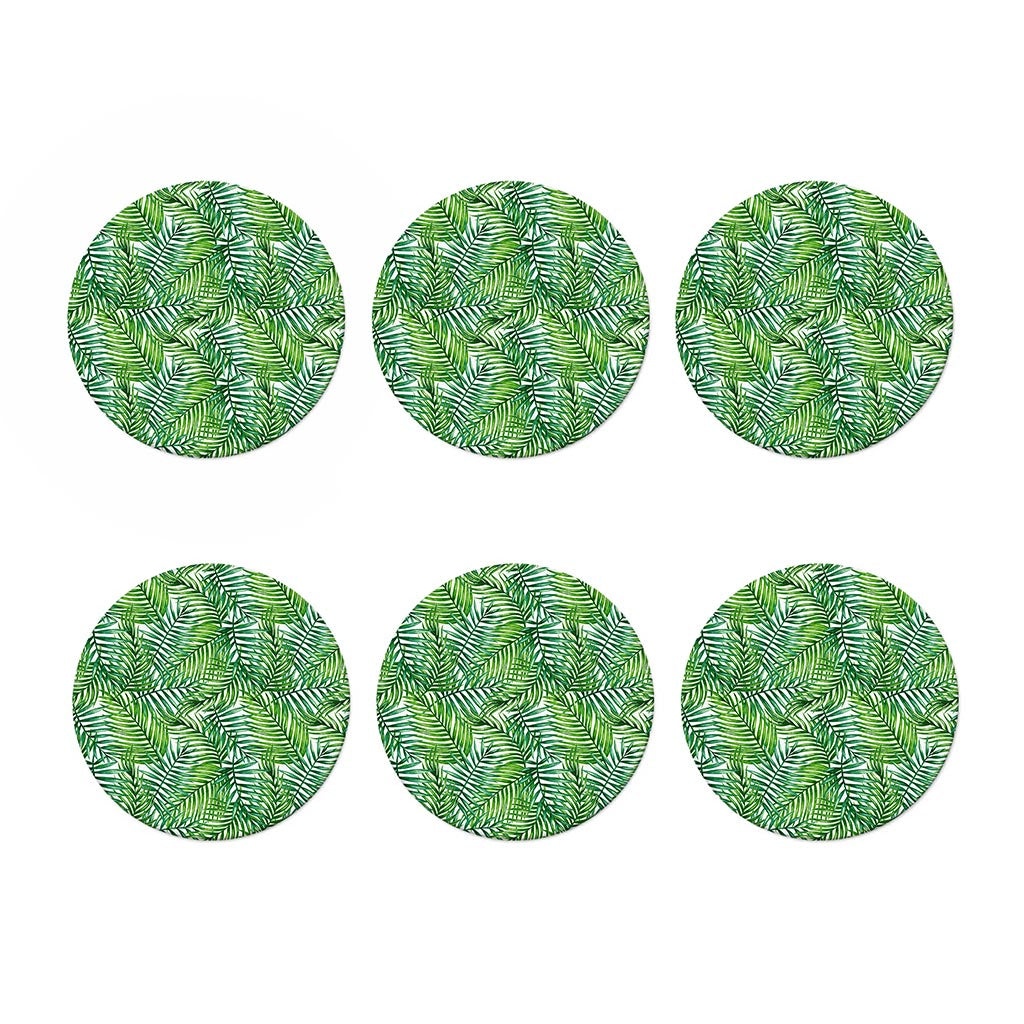 Exotic Tropical Leaf Pattern Print Coaster Set