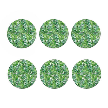 Exotic Tropical Leaf Pattern Print Coaster Set