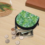 Exotic Tropical Leaf Pattern Print Coin Purse