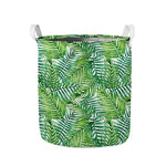 Exotic Tropical Leaf Pattern Print Collapsible Laundry Basket