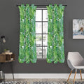 Exotic Tropical Leaf Pattern Print Grommet Curtain Panels