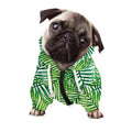Exotic Tropical Leaf Pattern Print Dog Zip Up Hoodie