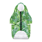 Exotic Tropical Leaf Pattern Print Dog Zip Up Hoodie