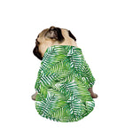 Exotic Tropical Leaf Pattern Print Dog Zip Up Jacket