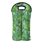 Exotic Tropical Leaf Pattern Print Double Neoprene Wine Tote