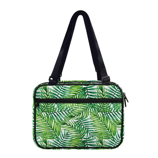Exotic Tropical Leaf Pattern Print Double Strap Bible Bag
