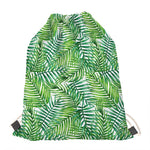 Exotic Tropical Leaf Pattern Print Drawstring Bag