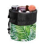 Exotic Tropical Leaf Pattern Print Drawstring Makeup Bag