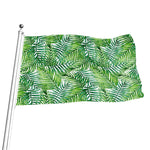 Exotic Tropical Leaf Pattern Print Flag