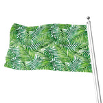 Exotic Tropical Leaf Pattern Print Flag