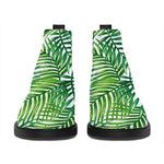 Exotic Tropical Leaf Pattern Print Flat Ankle Boots
