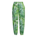 Exotic Tropical Leaf Pattern Print Fleece Lined Knit Pants