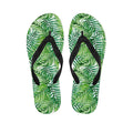 Exotic Tropical Leaf Pattern Print Flip Flops