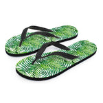 Exotic Tropical Leaf Pattern Print Flip Flops