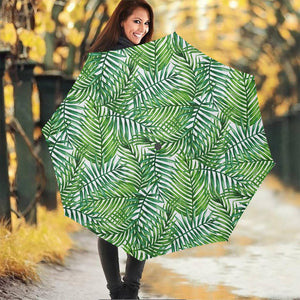 Exotic Tropical Leaf Pattern Print Foldable Umbrella