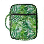 Exotic Tropical Leaf Pattern Print Front Pocket Bible Bag