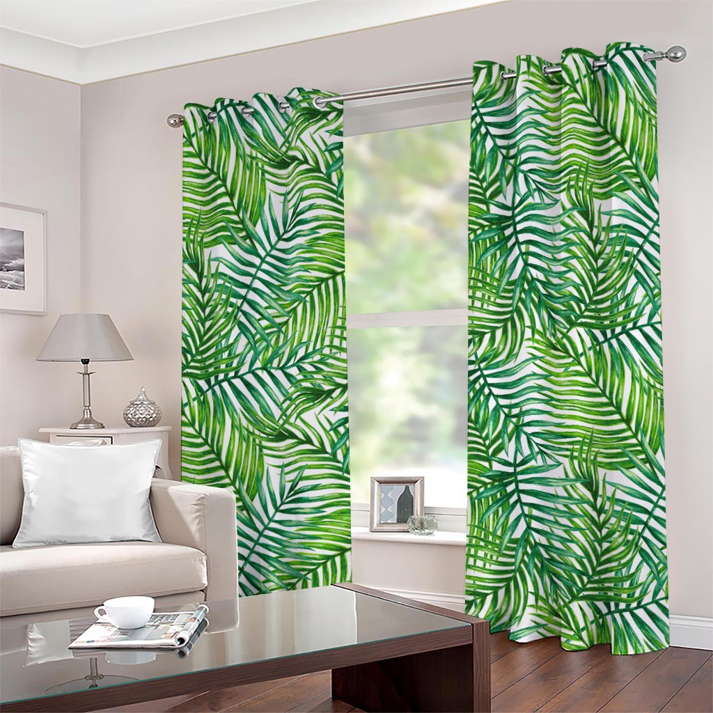 Exotic Tropical Leaf Pattern Print Grommet Curtains