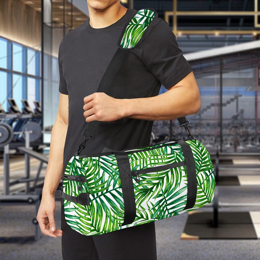 Exotic Tropical Leaf Pattern Print Gym Bag
