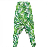 Exotic Tropical Leaf Pattern Print Hammer Pants