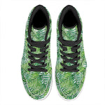 Exotic Tropical Leaf Pattern Print High Top Leather Sneakers