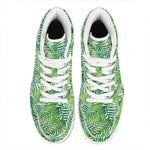 Exotic Tropical Leaf Pattern Print High Top Leather Sneakers