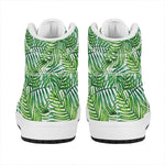 Exotic Tropical Leaf Pattern Print High Top Leather Sneakers