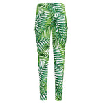 Exotic Tropical Leaf Pattern Print High-Waisted Pocket Leggings
