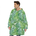 Exotic Tropical Leaf Pattern Print Hoodie Blanket