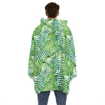 Exotic Tropical Leaf Pattern Print Hoodie Blanket