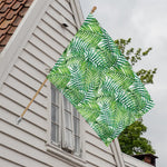 Exotic Tropical Leaf Pattern Print House Flag