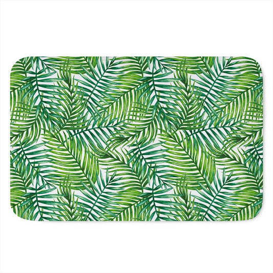 Exotic Tropical Leaf Pattern Print Indoor Door Mat