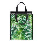 Exotic Tropical Leaf Pattern Print Insulated Lunch Tote