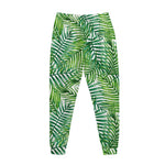 Exotic Tropical Leaf Pattern Print Jogger Pants