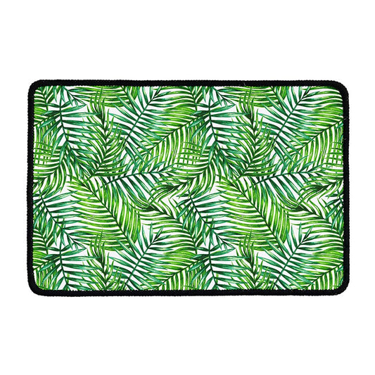 Exotic Tropical Leaf Pattern Print Kitchen Mat