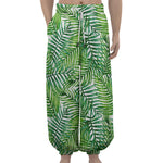 Exotic Tropical Leaf Pattern Print Lantern Pants
