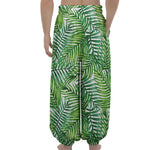 Exotic Tropical Leaf Pattern Print Lantern Pants
