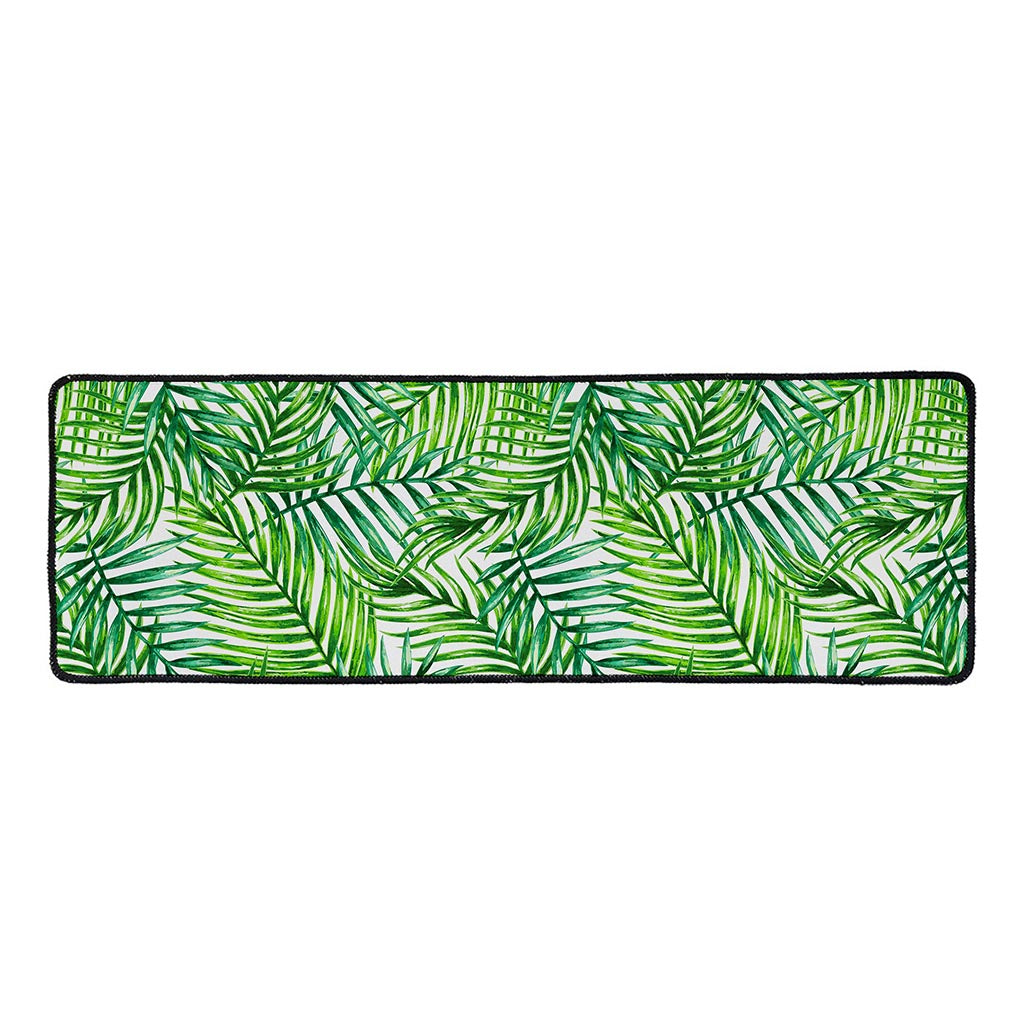 Exotic Tropical Leaf Pattern Print Long Kitchen Mat