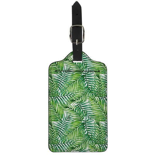 Exotic Tropical Leaf Pattern Print Luggage Tag