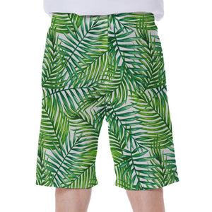 Exotic Tropical Leaf Pattern Print Men's Beach Shorts