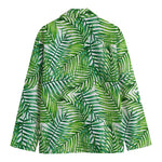 Exotic Tropical Leaf Pattern Print Men's Cotton Blazer