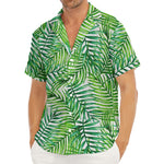 Exotic Tropical Leaf Pattern Print Men's Deep V-Neck Shirt